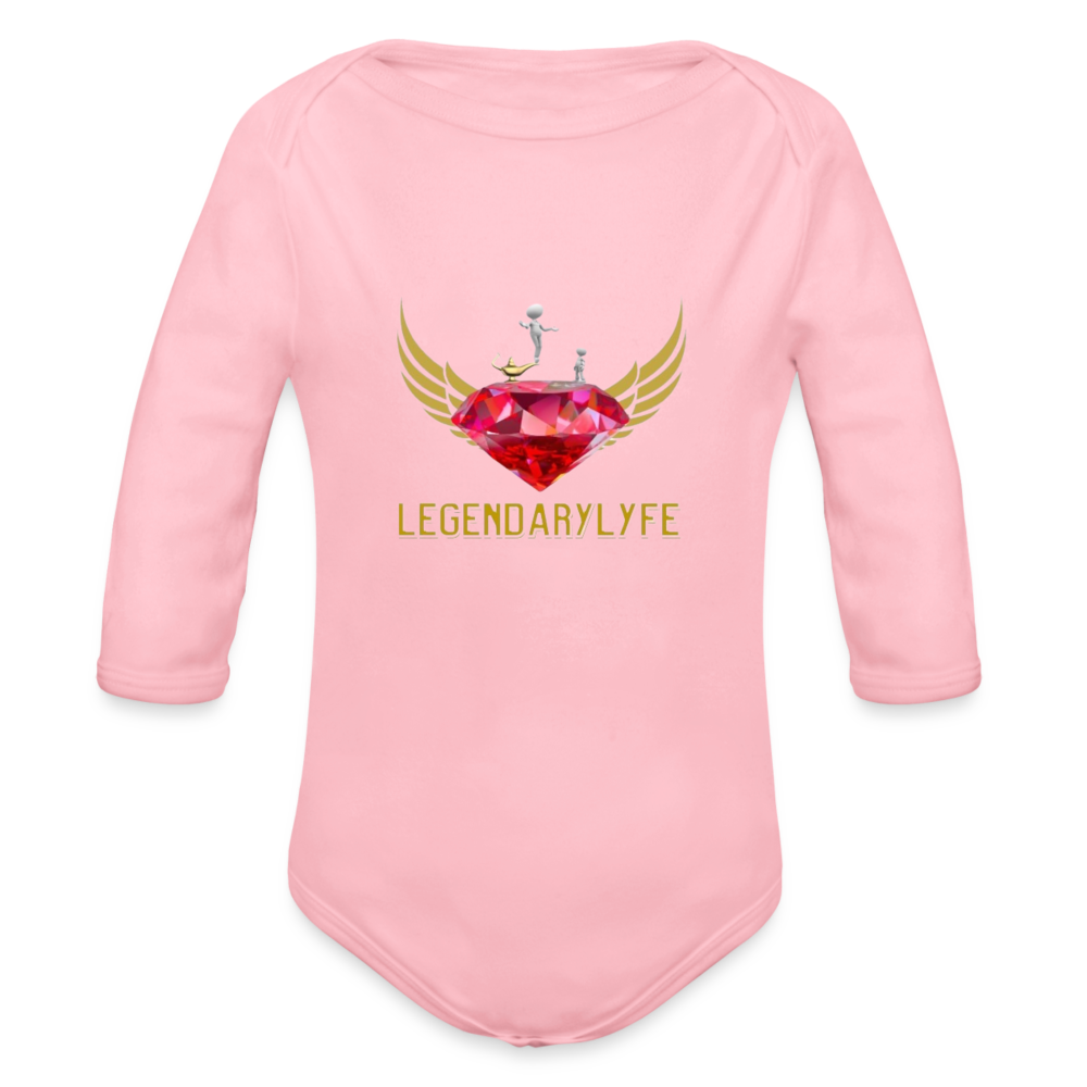 Organic Long Sleeve Baby Legendary Bodysuit - light pink