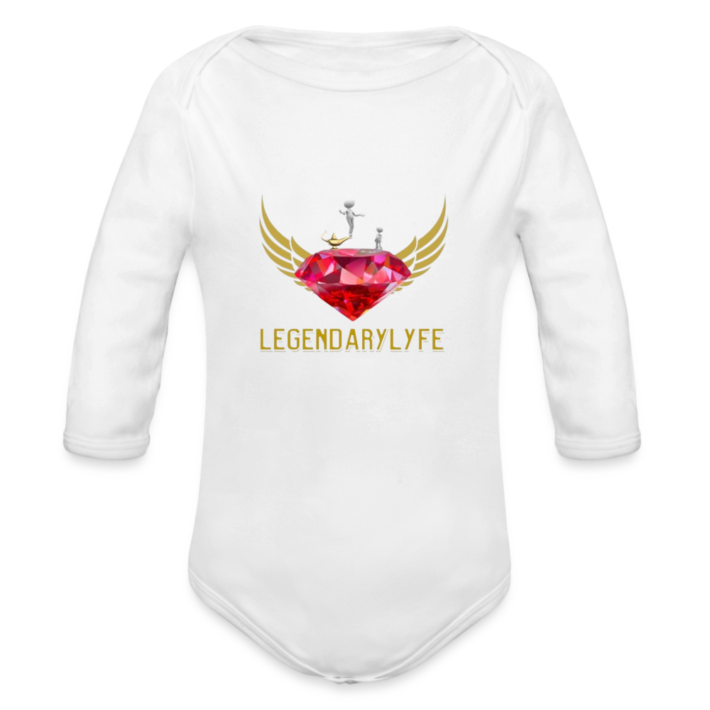 Organic Long Sleeve Baby Legendary Bodysuit - white