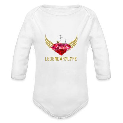 Organic Long Sleeve Baby Legendary Bodysuit - white