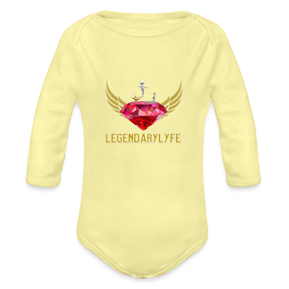 Organic Long Sleeve Baby Legendary Bodysuit - washed yellow