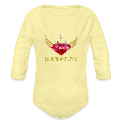 Organic Long Sleeve Baby Legendary Bodysuit - washed yellow