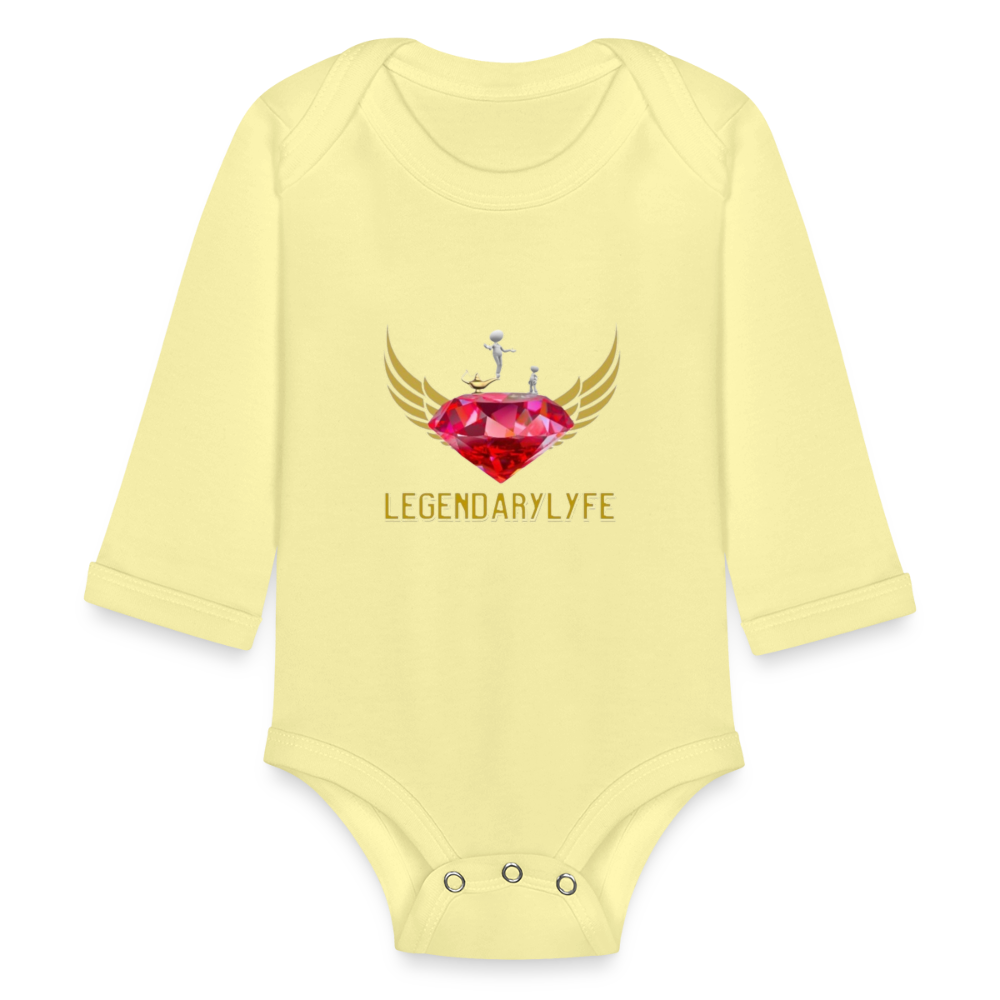 Organic Long Sleeve Baby Legendary Bodysuit - washed yellow