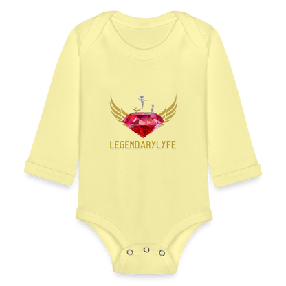 Organic Long Sleeve Baby Legendary Bodysuit - washed yellow