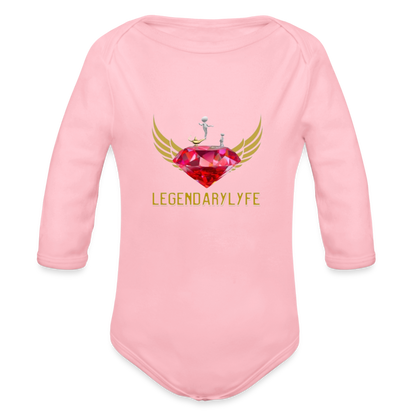 Organic Long Sleeve Baby Legendary Bodysuit - light pink