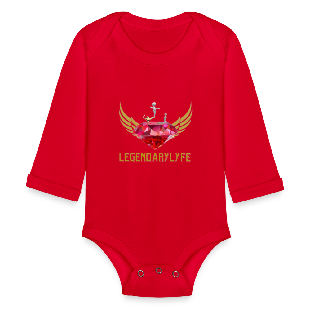 Organic Long Sleeve Baby Legendary Bodysuit - red