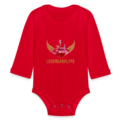 Organic Long Sleeve Baby Legendary Bodysuit - red