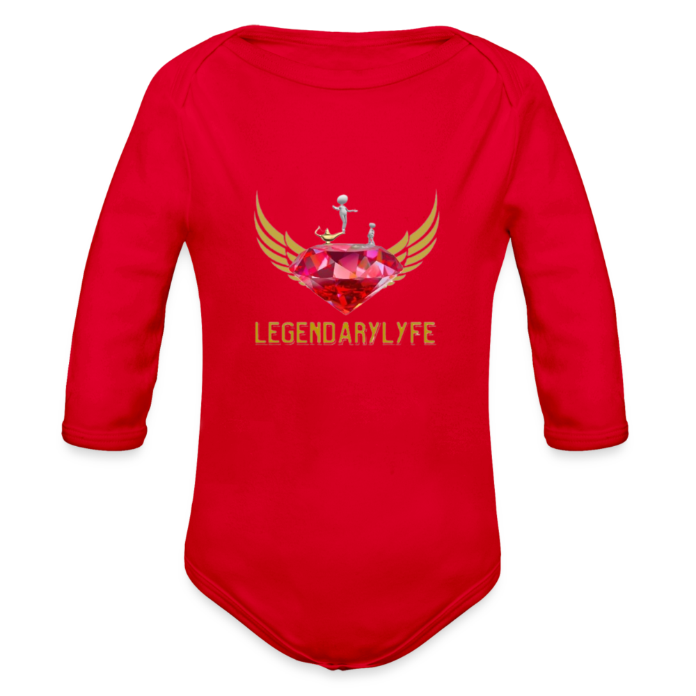 Organic Long Sleeve Baby Legendary Bodysuit - red