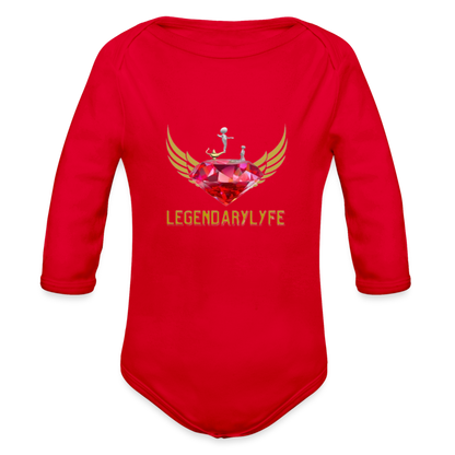 Organic Long Sleeve Baby Legendary Bodysuit - red
