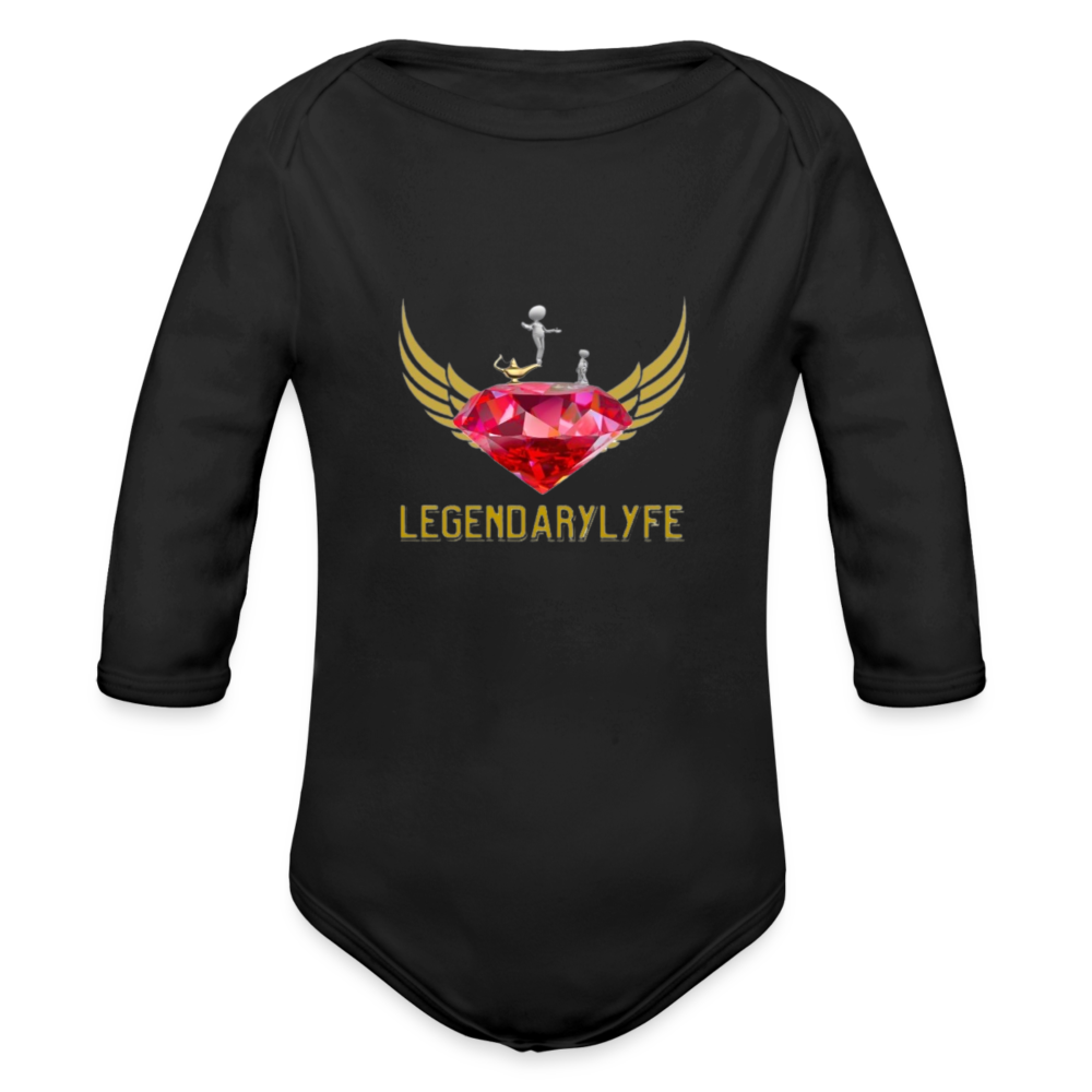 Organic Long Sleeve Baby Legendary Bodysuit - black