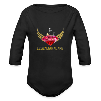 Organic Long Sleeve Baby Legendary Bodysuit - black