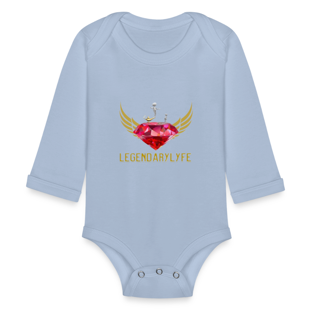 Organic Long Sleeve Baby Legendary Bodysuit - sky
