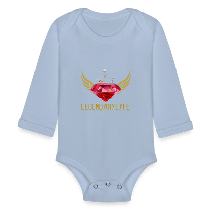 Organic Long Sleeve Baby Legendary Bodysuit - sky