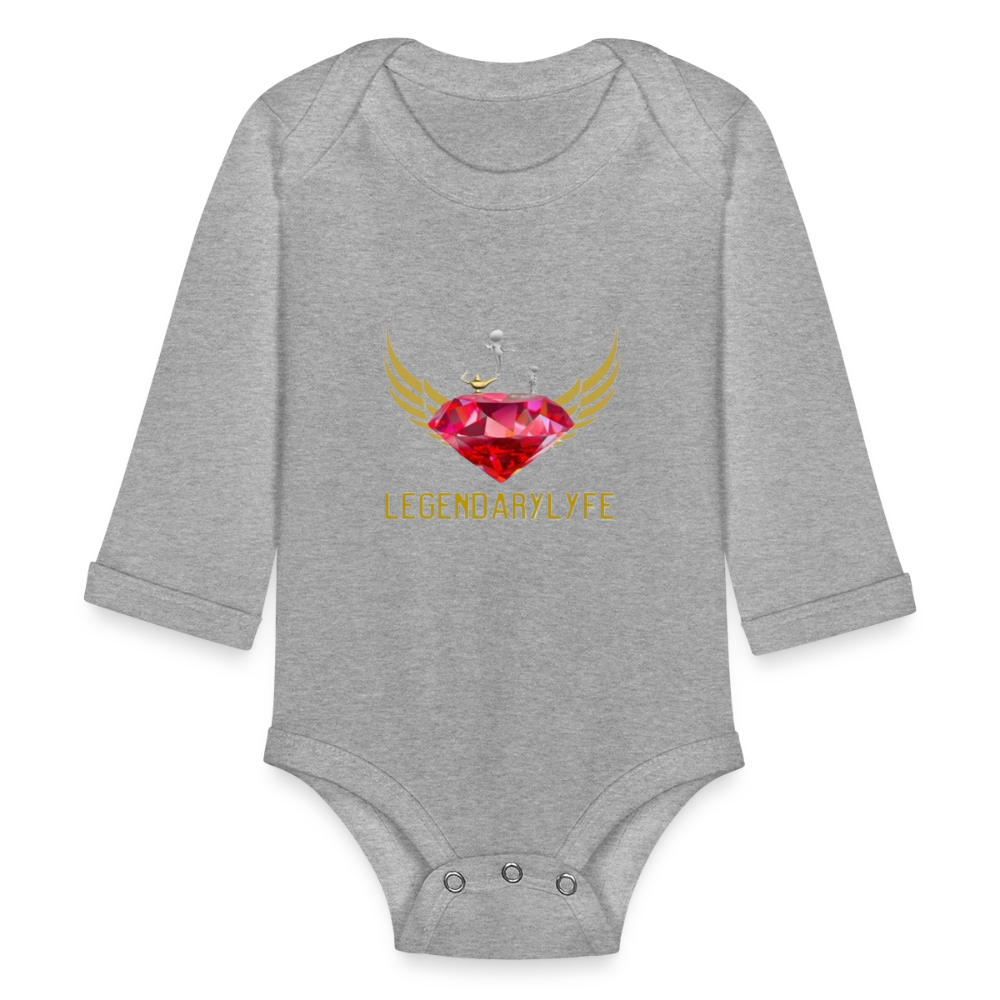 Organic Long Sleeve Baby Legendary Bodysuit - heather grey
