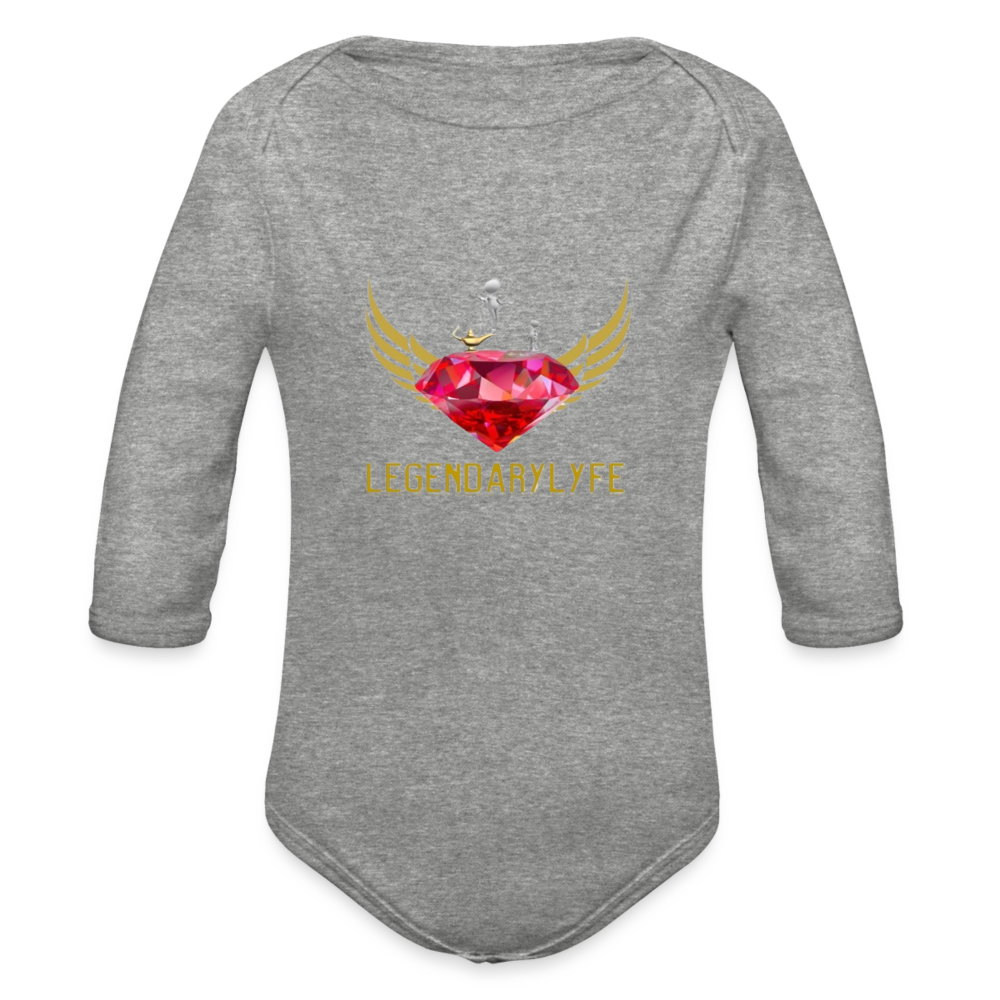 Organic Long Sleeve Baby Legendary Bodysuit - heather grey