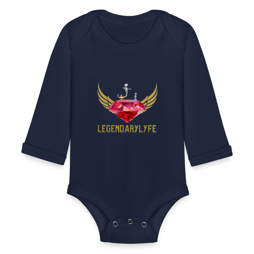 Organic Long Sleeve Baby Legendary Bodysuit - dark navy