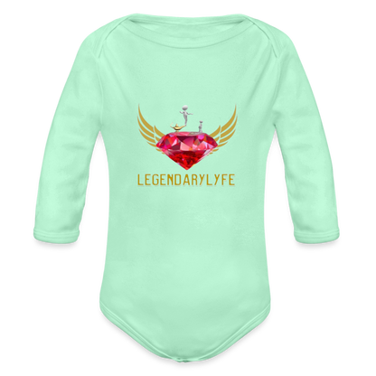 Organic Long Sleeve Baby Legendary Bodysuit - light mint