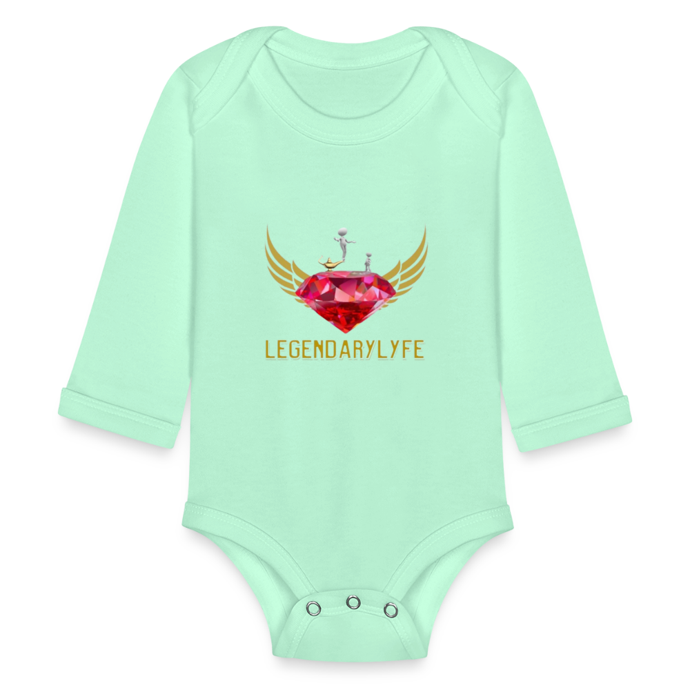 Organic Long Sleeve Baby Legendary Bodysuit - light mint