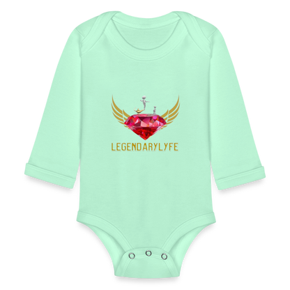 Organic Long Sleeve Baby Legendary Bodysuit - light mint